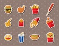 Fast food stickers Royalty Free Stock Photo