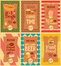 Fast food stickers collection Royalty Free Stock Photo