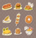 Fast food stickers draw Royalty Free Stock Photo