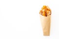 Fast food sweets - churros in paper bag Royalty Free Stock Photo