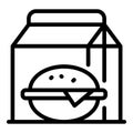Fast food takeaway icon, outline style Royalty Free Stock Photo