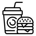 Fast food tired icon outline vector. Burnout work