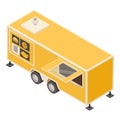 Fast food trailer icon, isometric style