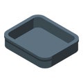 Fast food tray icon isometric vector. Serving mealtime dish holder