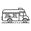 Fast food truck icon, outline style