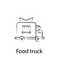 Fast food food truck outline icon. Element of food illustration icon. Signs and symbols can be used for web, logo, mobile app, UI