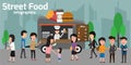 Fast food on truck small business concept infographics elements.