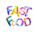 FAST FOOD. Vector geometric letters