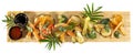 Fast Food - Vegetable Tempura with Soy and Dipping Sauce - Panorama Royalty Free Stock Photo