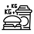 Fast food weight up icon, outline style