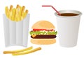Fast food on white background