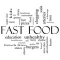 Fast Food Word Cloud Concept in Black and white