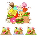 Fast foods icon set Royalty Free Stock Photo