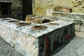 Fast foods restaurant, ruins from the vulcano eruption