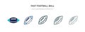 Fast football ball icon in different style vector illustration. two colored and black fast football ball vector icons designed in