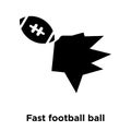 Fast football ball icon vector isolated on white background, log