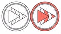 Fast forward button icon, media control, playback speed, video player, forward symbol vector design Generative AI