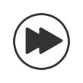 Fast forward button icon. Playback symbol. Element of audio player interface. Vector graphic illustration