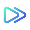Fast forward button pixel perfect gradient linear ui icon Royalty Free Stock Photo
