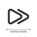 Fast forward button pixel perfect linear ui icon Royalty Free Stock Photo