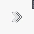 Fast forward double right arrows, linear style sign for mobile concept and web design Royalty Free Stock Photo