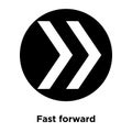 Fast forward icon vector isolated on white background, logo concept of Fast forward sign on transparent background, black filled Royalty Free Stock Photo