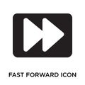 Fast forward icon vector sign and symbol isolated on white background, Fast forward logo concept Royalty Free Stock Photo