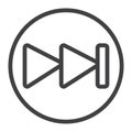Fast forward line icon, web and mobile, audio sign Royalty Free Stock Photo