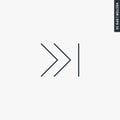 Fast forward, next, linear style sign for mobile concept and web design