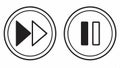 Fast forward and pause button icons, media player control vector design Generative AI Royalty Free Stock Photo