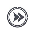 Fast forward play multimedia control interface with arrow symbol in circle Royalty Free Stock Photo