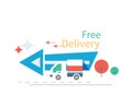 Fast Free Delivery Concept Icon Flat Design Royalty Free Stock Photo