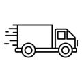 Fast free delivery icon, outline style