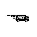 Fast free delivery truck logo Royalty Free Stock Photo