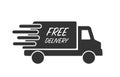 Fast and free shipping delivery truck. Free delivery concept Royalty Free Stock Photo