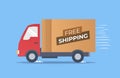 Fast and free shipping delivery truck. Royalty Free Stock Photo