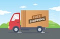 Fast and free shipping delivery truck. Royalty Free Stock Photo