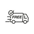 Fast & free shipping delivery truck flat vector icon Royalty Free Stock Photo