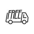 Fast & free shipping delivery truck flat vector icon Royalty Free Stock Photo