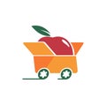 Fast Fresh Apple Fruit Car Delivery Service Logo