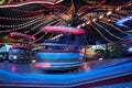 Fast funfair ride carousel at the christmas market, long exposu Royalty Free Stock Photo