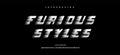 Fast and furious style fonts. Vector