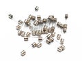 Glass electric fuses. Fast mini fuse. Royalty Free Stock Photo