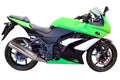 Fast green motorcycle