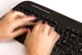 Fast hands over keyboard 2 Royalty Free Stock Photo