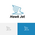 Fast Hawk Jet Eagle Falcon Flying Bird Monoline Logo Template