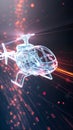 Fast Helicopter aircraft in flight Aerospace Engineering Vehicle Transportation Flying Technology 3D wireframe render model Royalty Free Stock Photo