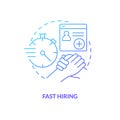 Fast hiring blue gradient concept icon