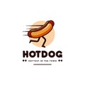 Fast Hotdog, running hotdog logo icon vector template Royalty Free Stock Photo