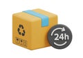 Fast 24 hour delivery package icon for e commerce and logistics services Royalty Free Stock Photo